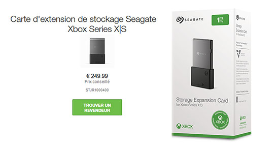 Extension de stockage Seagate Expansion Card pour Xbox Series X