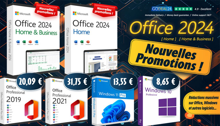 Office 2024 est là ! C’est le meilleur moment pour obtenir Microsoft Office 2021 et Windows 11 Pro dès 10€ sur Godeal24